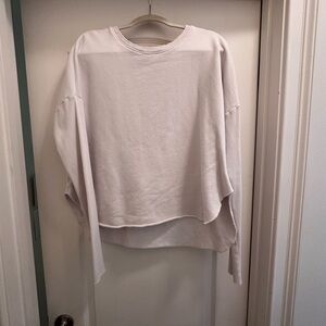 Frank & Eileen Anna Long Sleeve Capelet Triple Fleece Sweatshirt Size: M GRAY